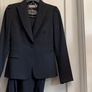 Navy pin striped suit